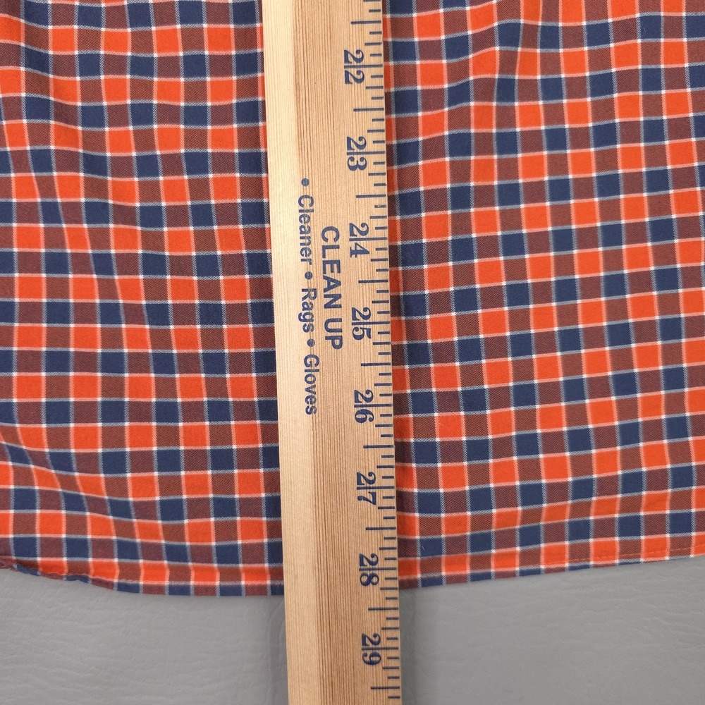 Vineyard Vines Shirt Men Small Orange Check Long Sleeve Brrr Cooling Stretch OTG - Picture 10 of 12